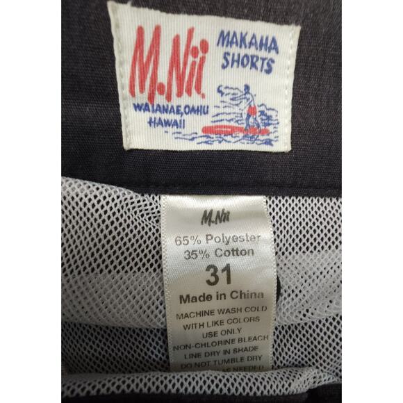 M. Nii Makaha Board Shorts Trunks Lined Gray Size 31 - Picture 5 of 6